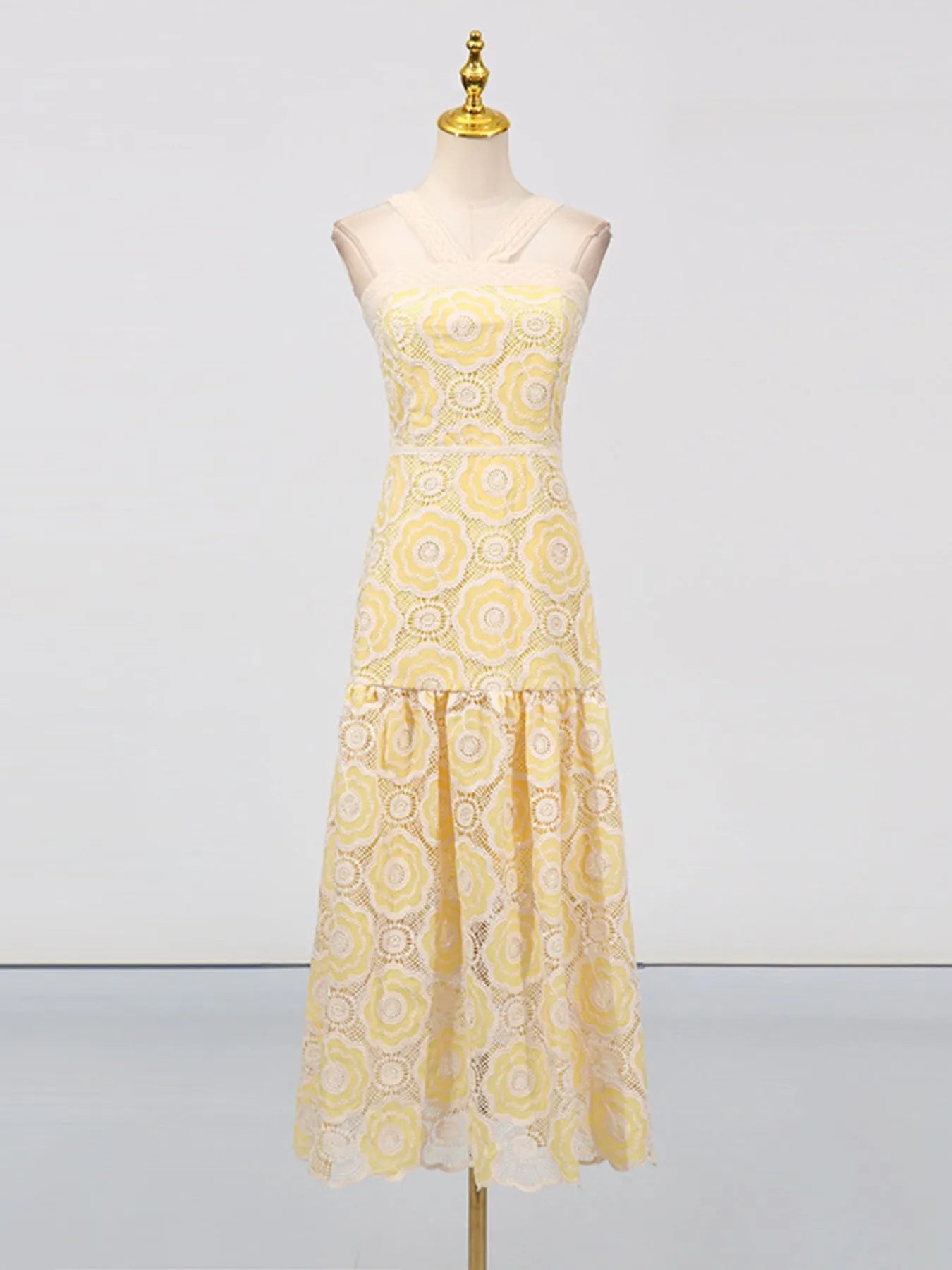 Plus Size Lace Up Halter Neck Denim Dress - Backless.