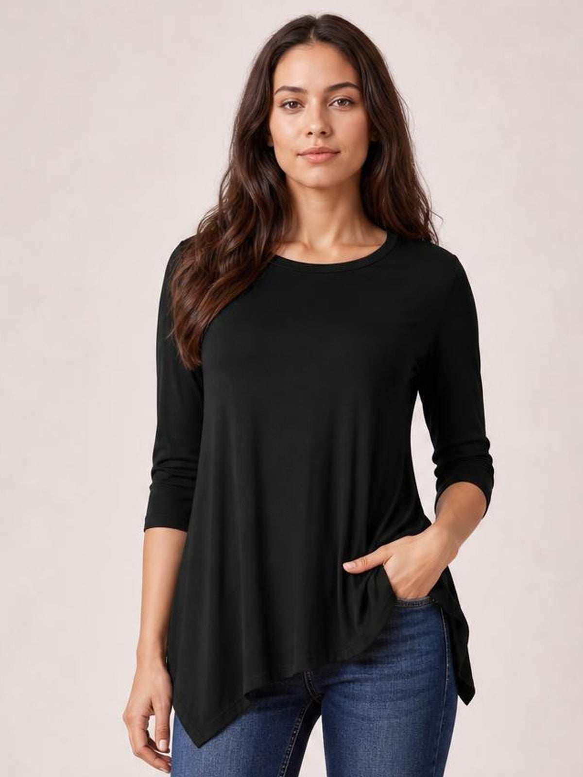 Round Neck Pocketed T-Shirt · Hero Full Body