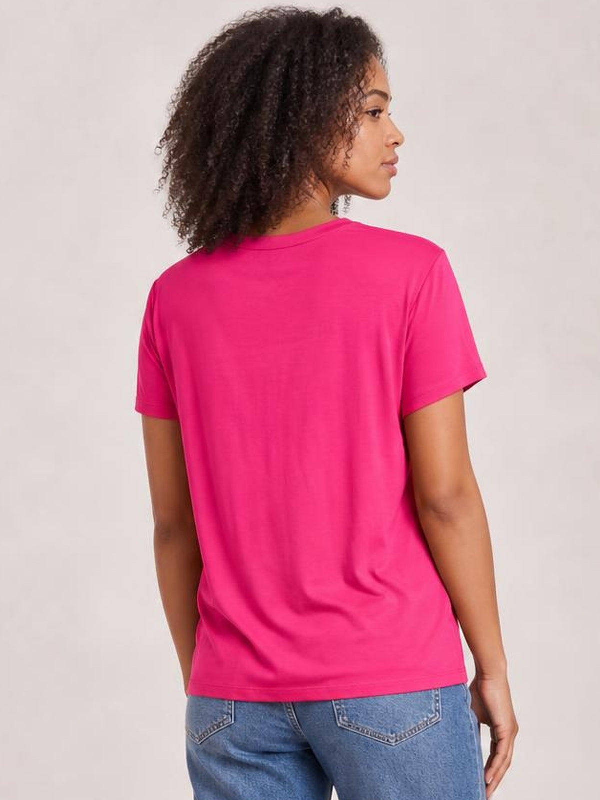 Round Neck Short Sleeve T-Shirt · Back View