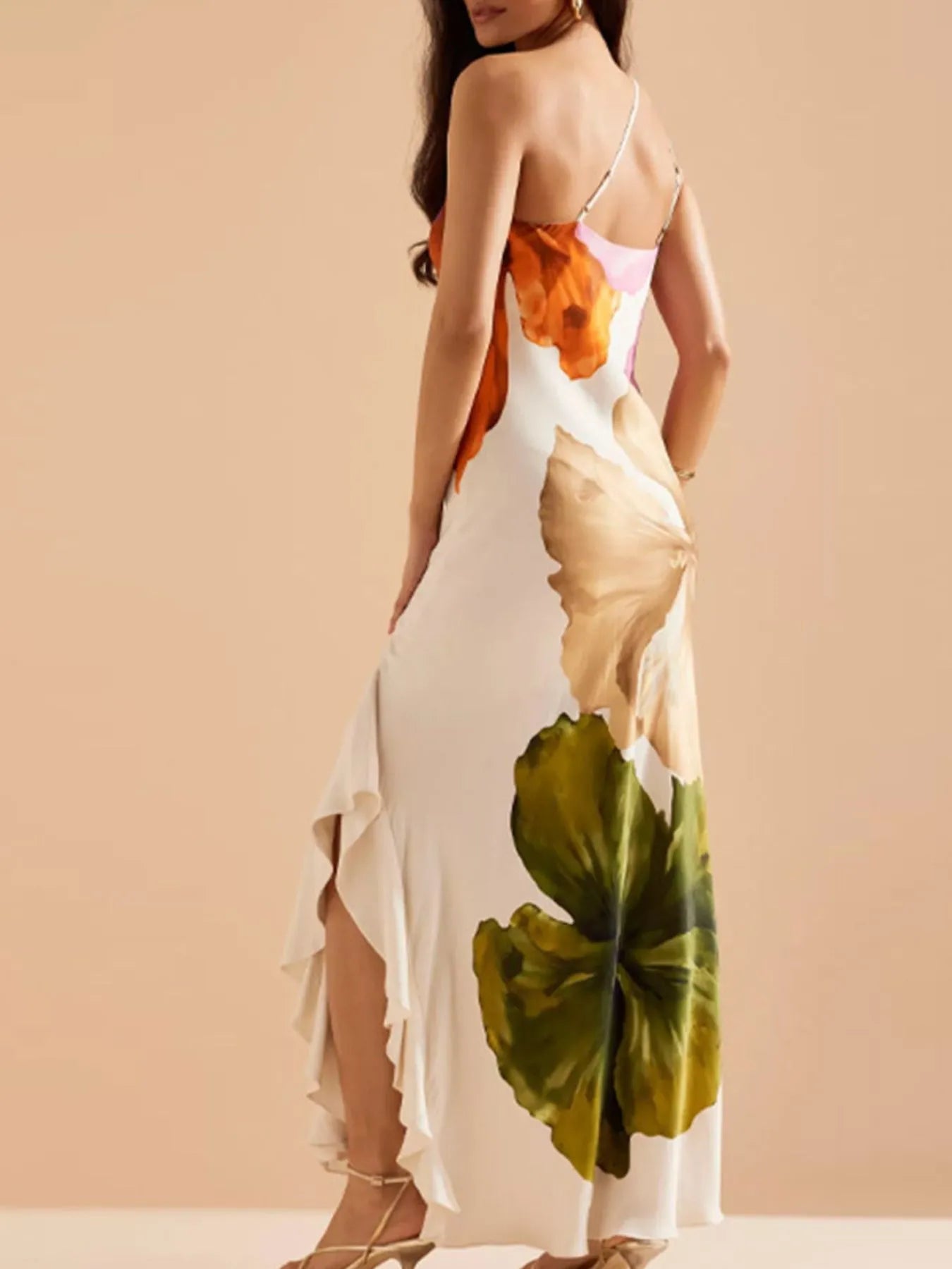 Floral Print Sleeveless Maxi Dress.