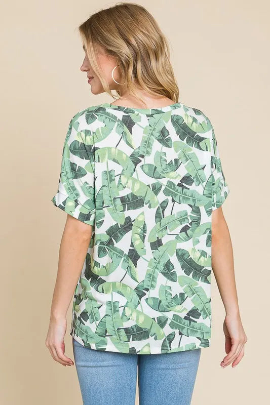 Lightweight Printed Round Neck Short Sleeve T-Shirt