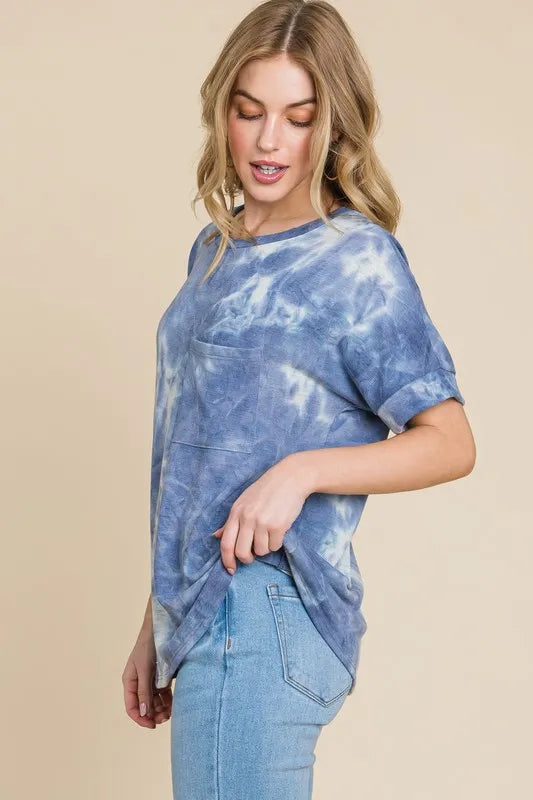 Tie-Dye Round Neck Short Sleeve T-Shirt