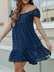 Swiss Dot V-Neck Cami Dress - Crisscross Back.