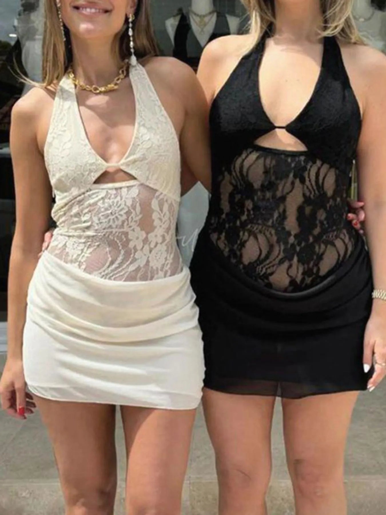 Lace Sleeveless Tiered Midi Dress with Ruched Detail.