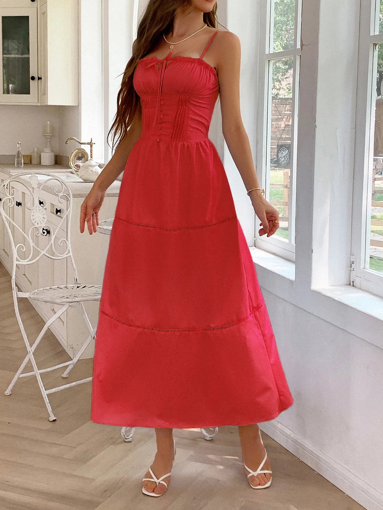 Smocked Crisscross Back Denim Mini Dress - Backless & Tied.