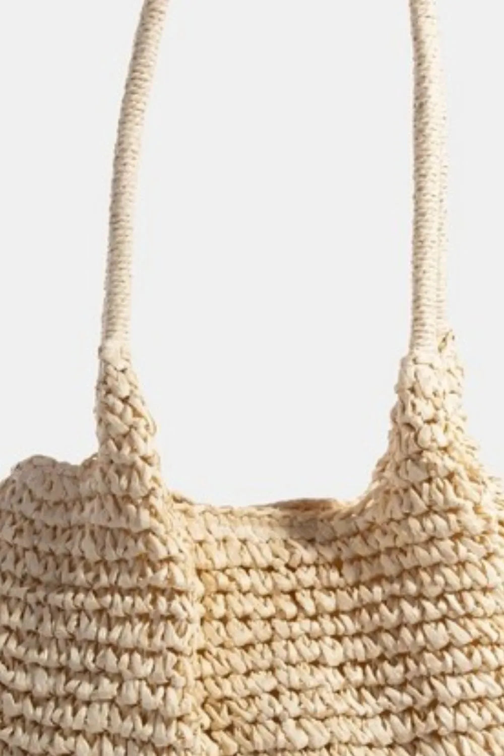 Braided Long Handle Straw Tote Bag - Large Size.