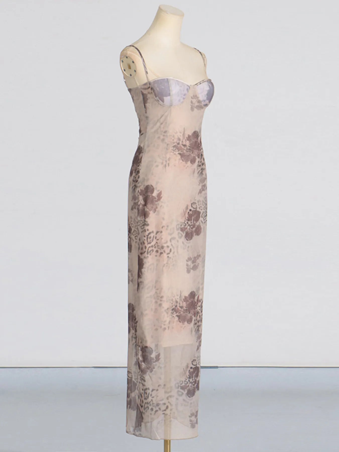 Plus Size Printed Sweetheart Neck Maxi Cami Dress - Smocked & Tiered.