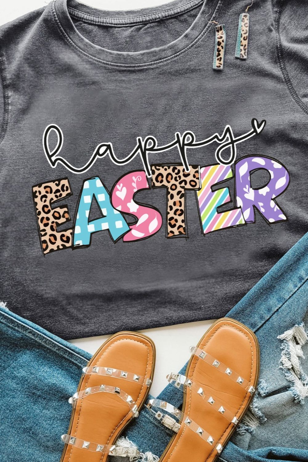 HAPPY EASTER Graphic Short Sleeve T-Shirt