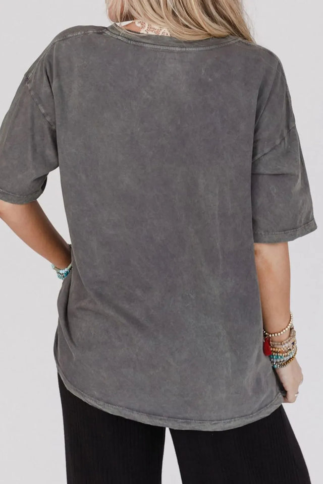 Kindness Butterflies Graphic Mineral Wash Loose Tee