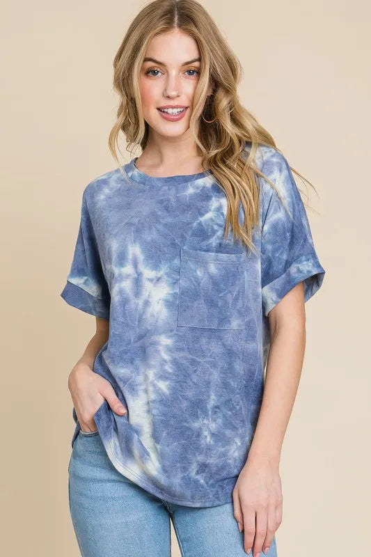Tie-Dye Round Neck Short Sleeve T-Shirt