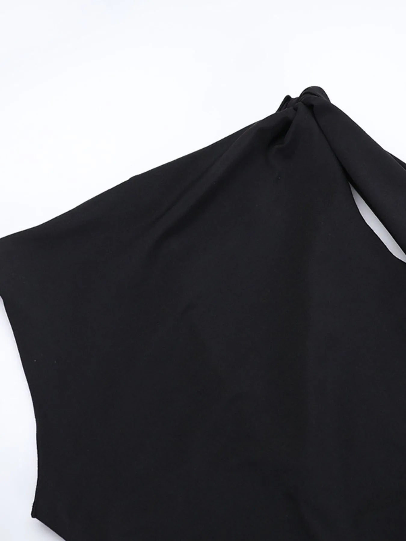 Asymmetrical Tied Sleeveless Maxi Dress.