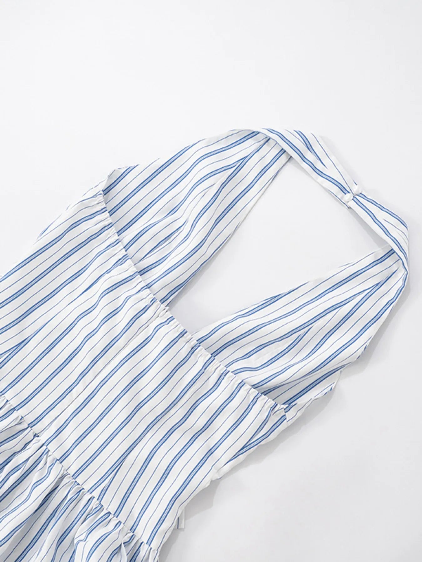 Striped Oversized Half Button Shirt Dress with Pockets.