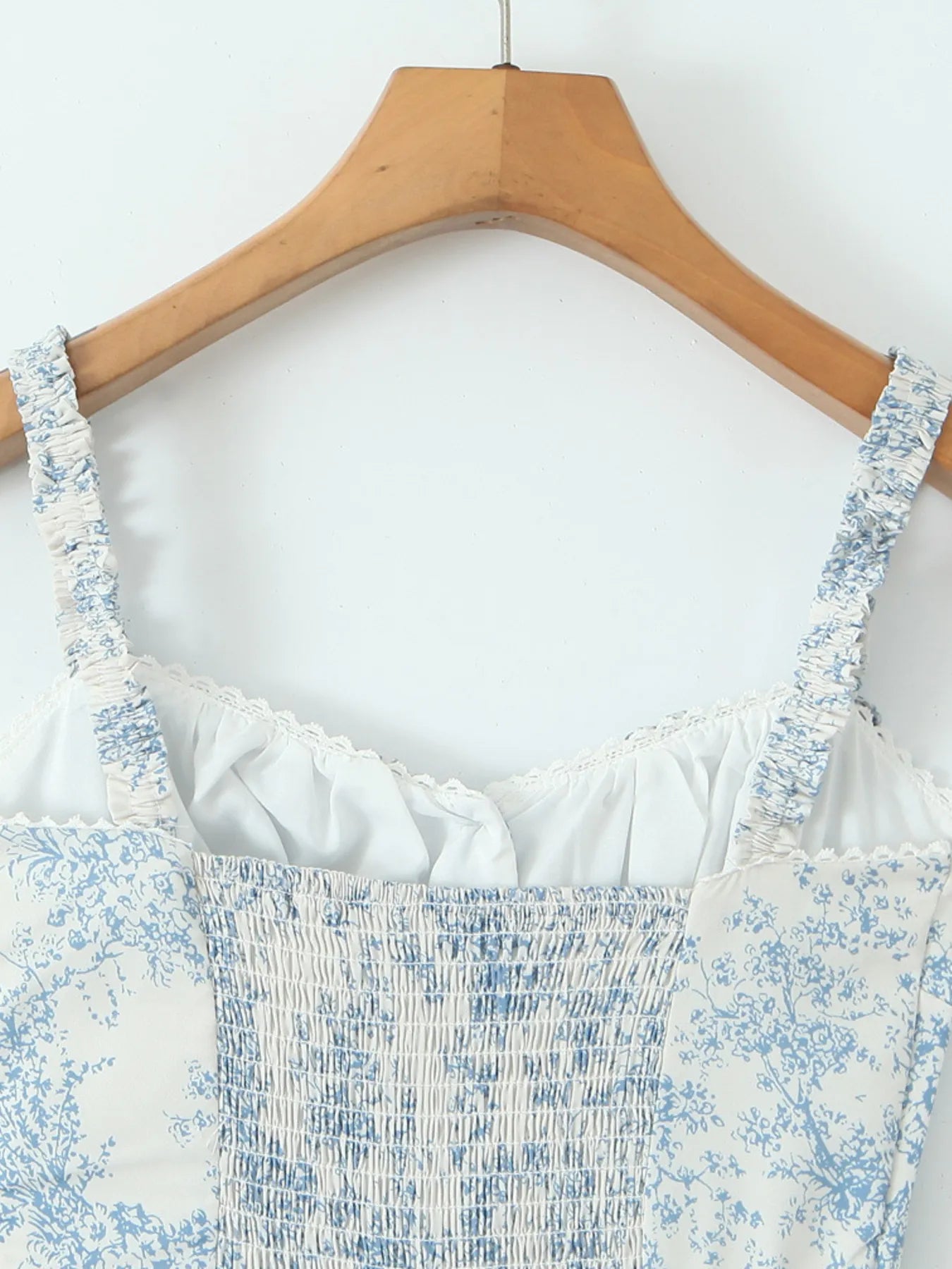 Floral Print Midi Cami Dress - Lace-Up & Ruched.