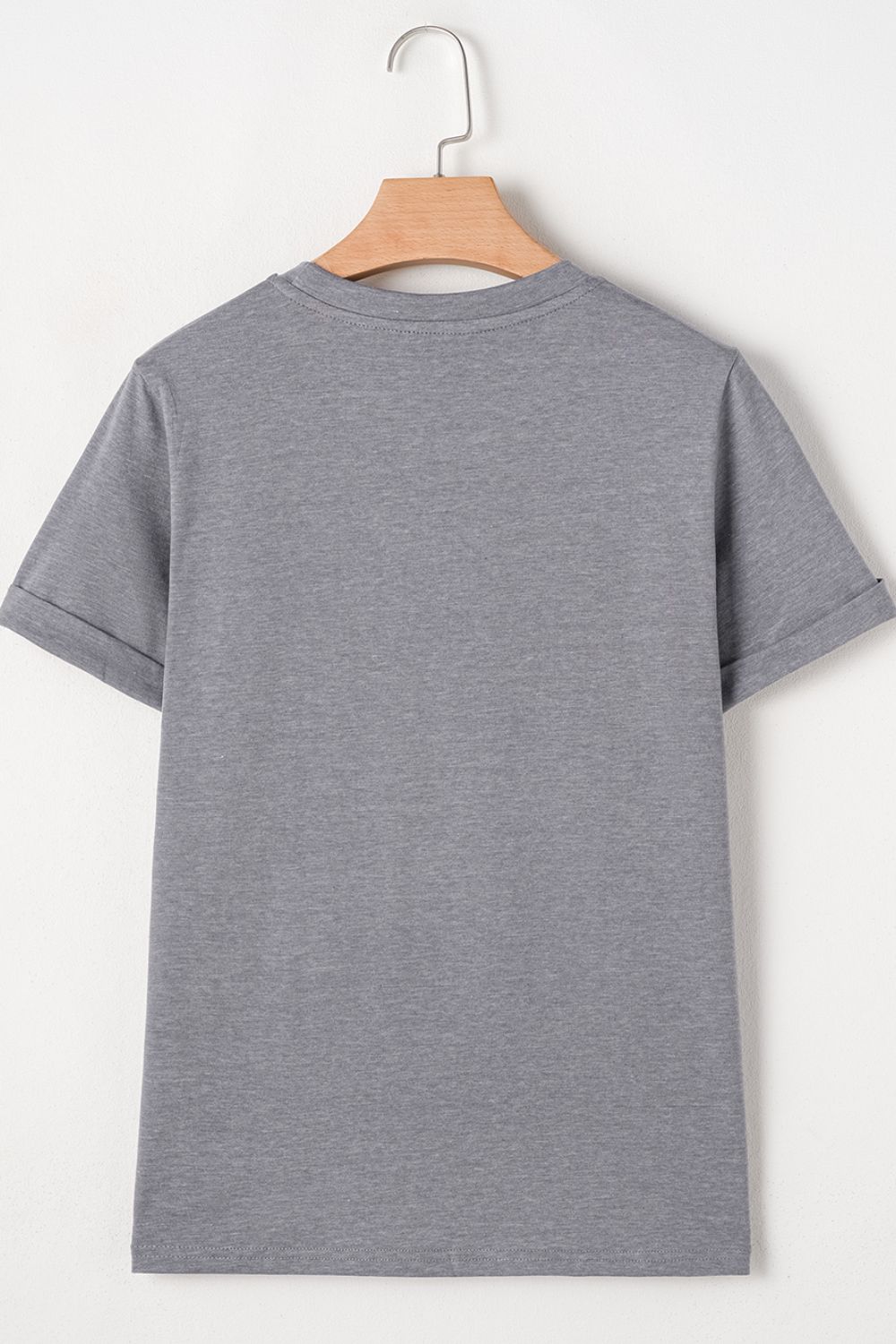 HOPPY Chenille Patch Round Neck Short Sleeve T-Shirt