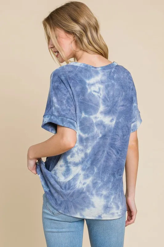 Tie-Dye Round Neck Short Sleeve T-Shirt