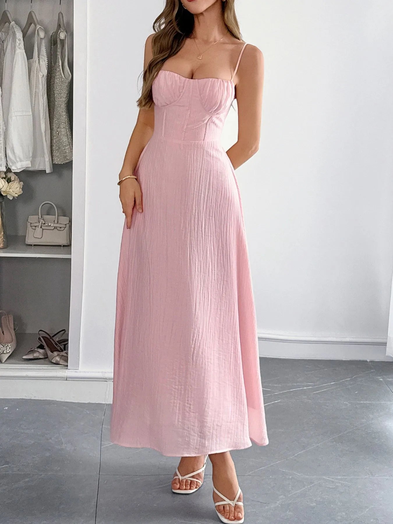 Tie Front Floral Print Maxi Dress.