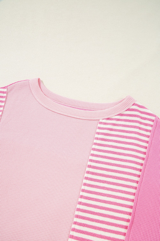 Stripe Color Block Half Sleeve T Shirt
