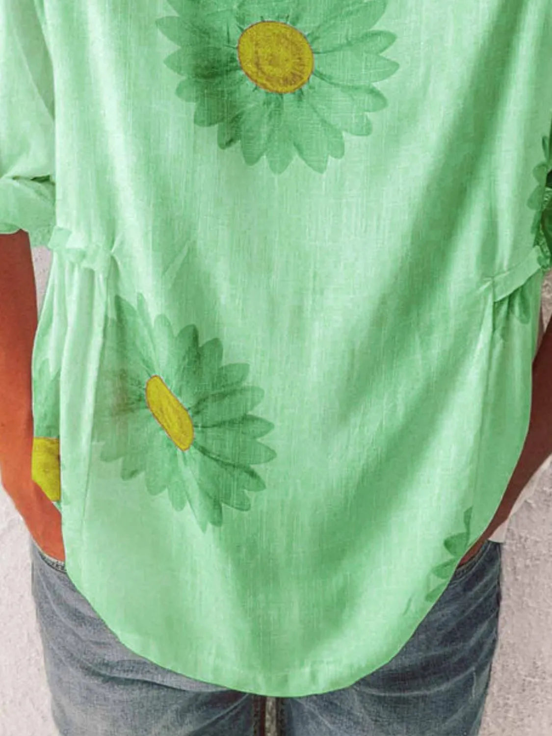 Flower Round Neck Half Sleeve T-Shirt Plus Size