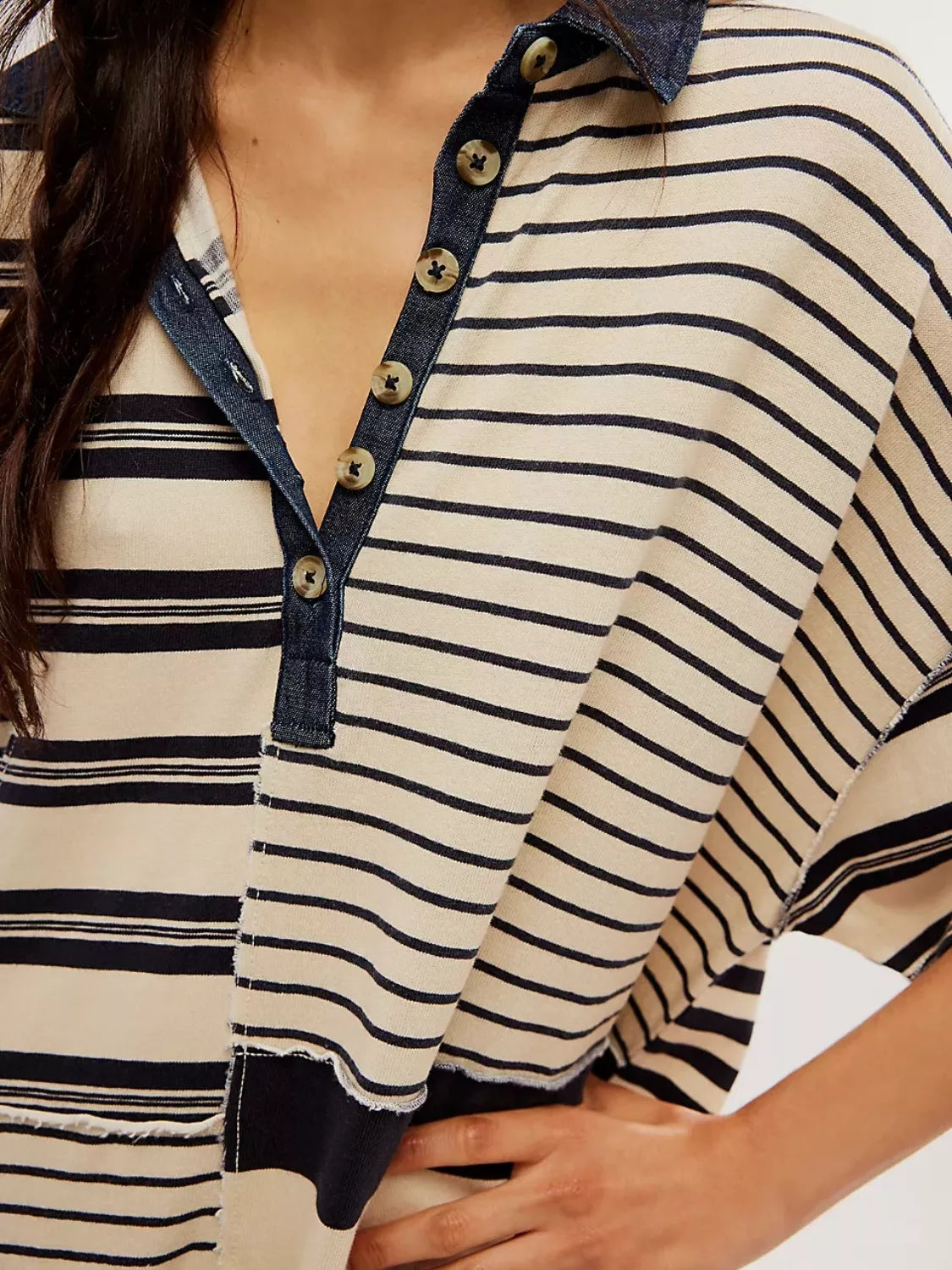 Surplice Lace Long Sleeve Mini Dress - Semi-Sheer.