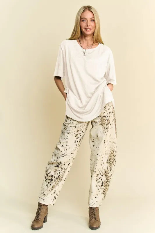 Short Sleeve Side Slit T-Shirt with Pockets