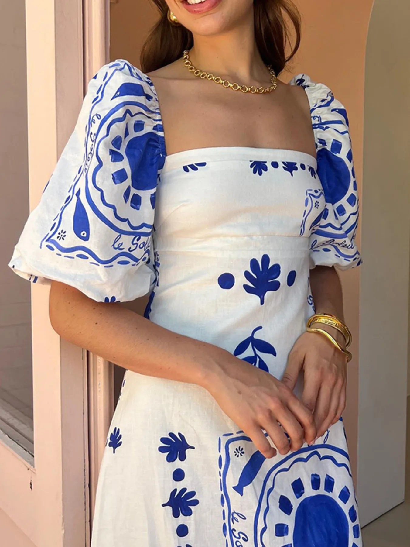 Floral Strapless Ruffle Dress - Smocked & Tiered.