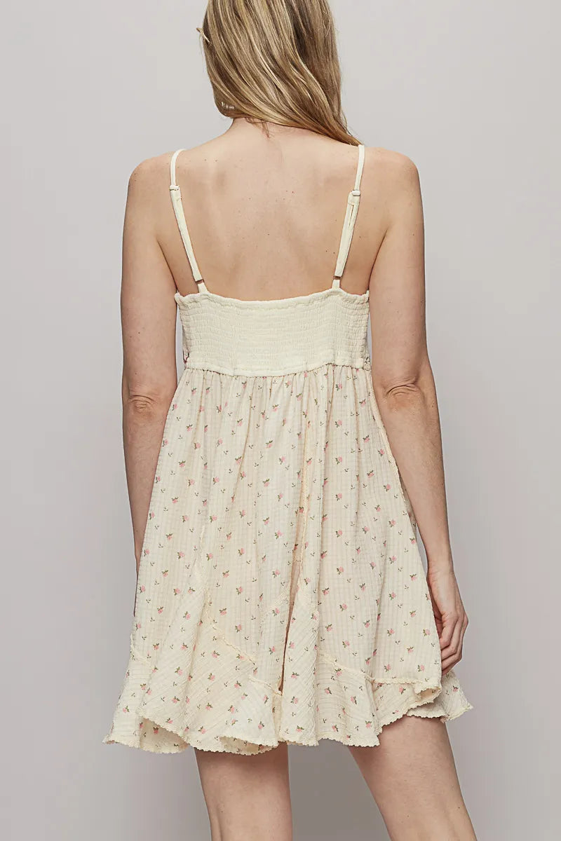Ruffled Hem Halter Neck Mini Dress - Backless.