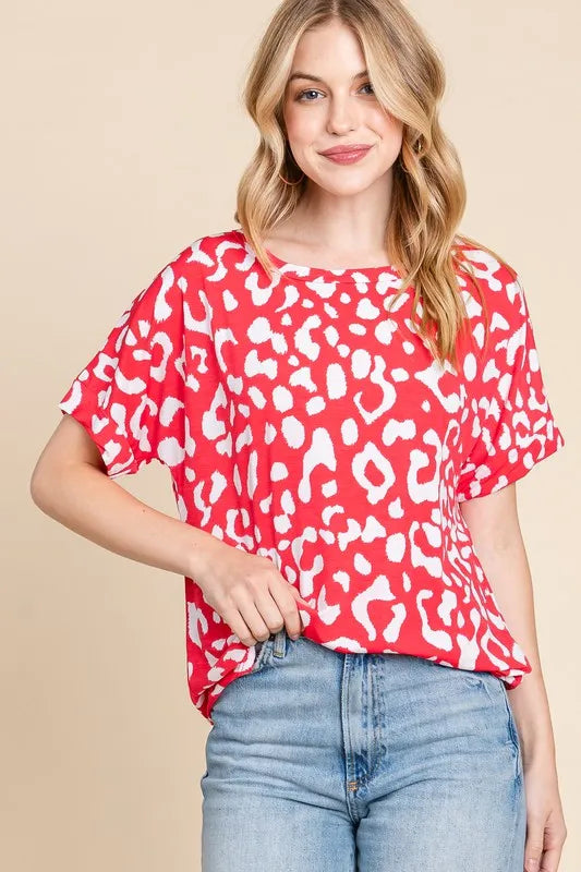 Animal Print Stretchy T-Shirt