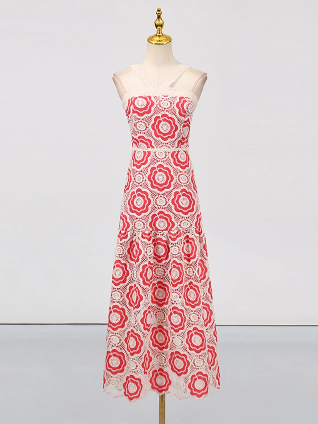 Plus Size Lace Up Halter Neck Denim Dress - Backless.