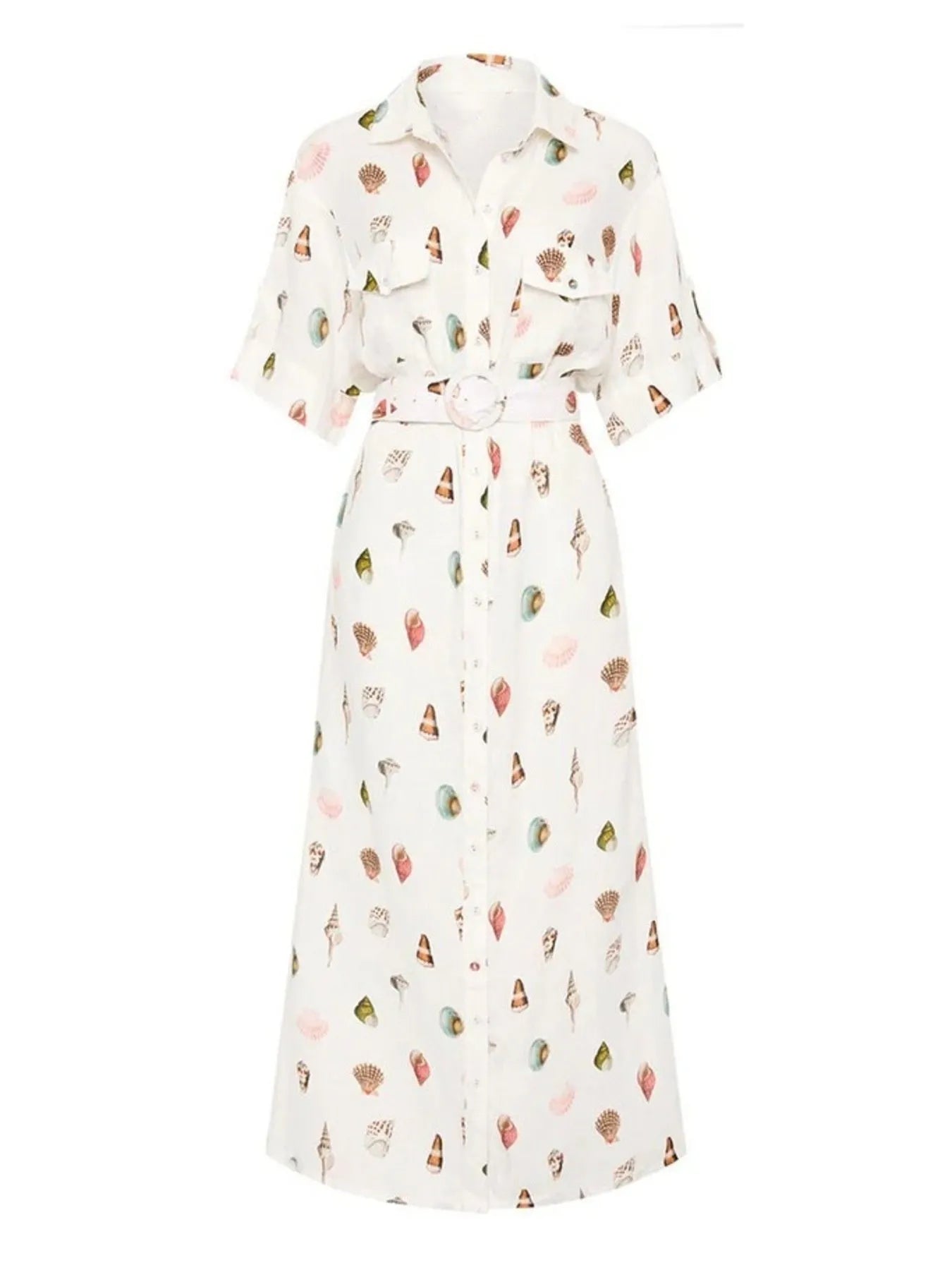 Printed Deep V-Neck Tie Shoulder Mini Dress - Backless & Zipper.