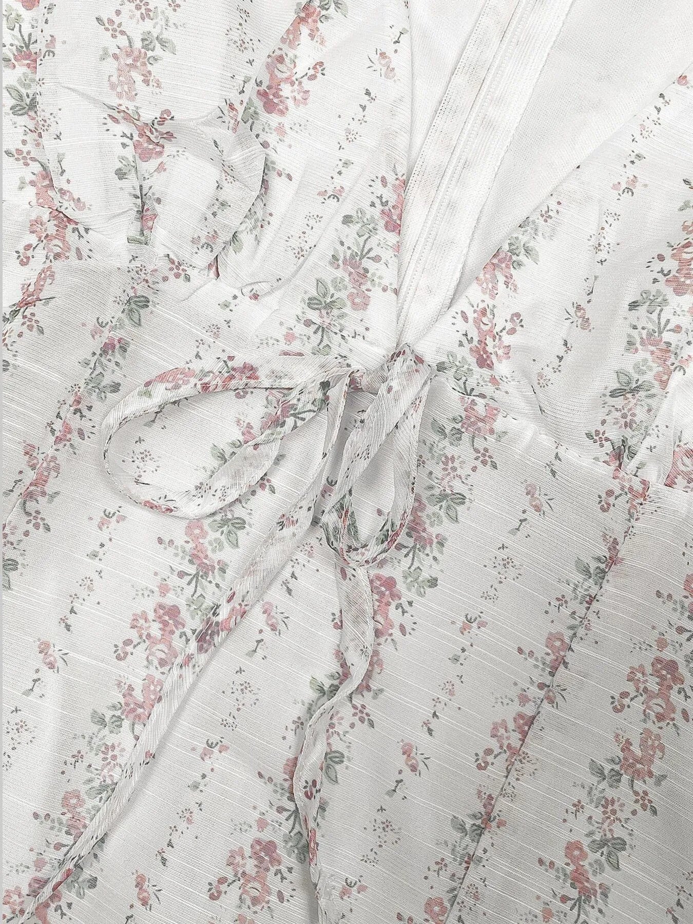 Floral Trim Bodycon Dress with Tie Detail.