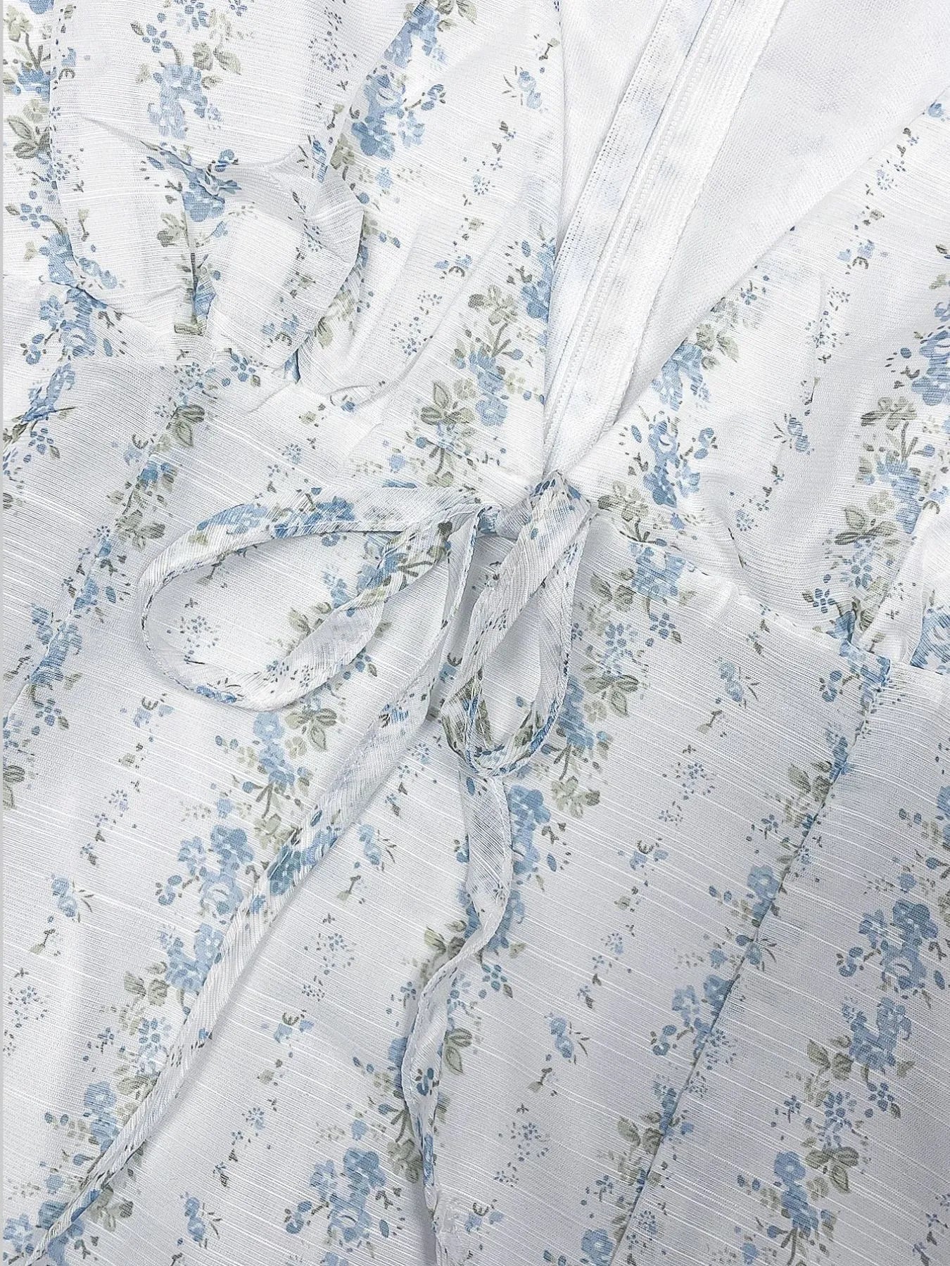 Floral Trim Bodycon Dress with Tie Detail.