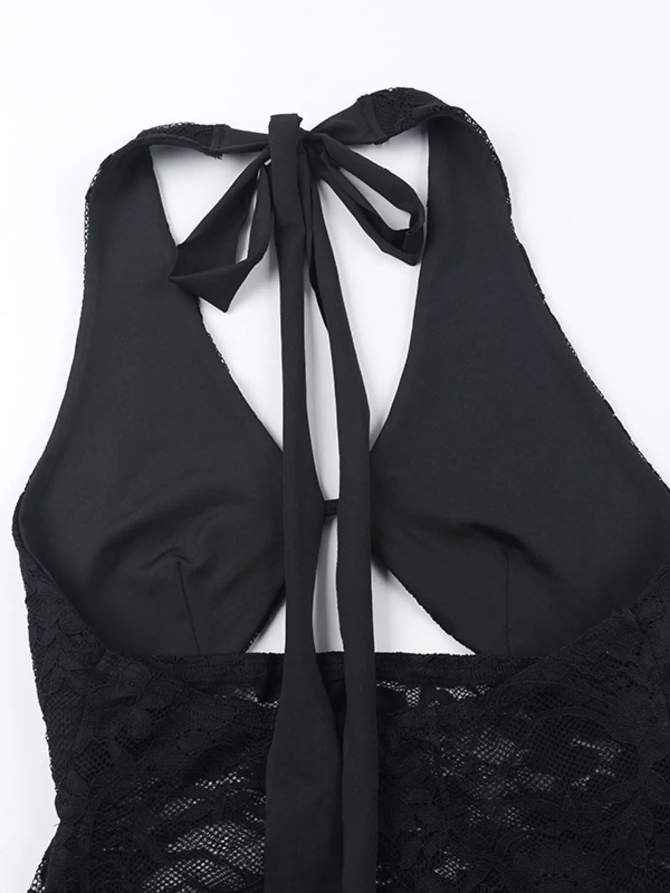 Lace Sleeveless Tiered Midi Dress with Ruched Detail.