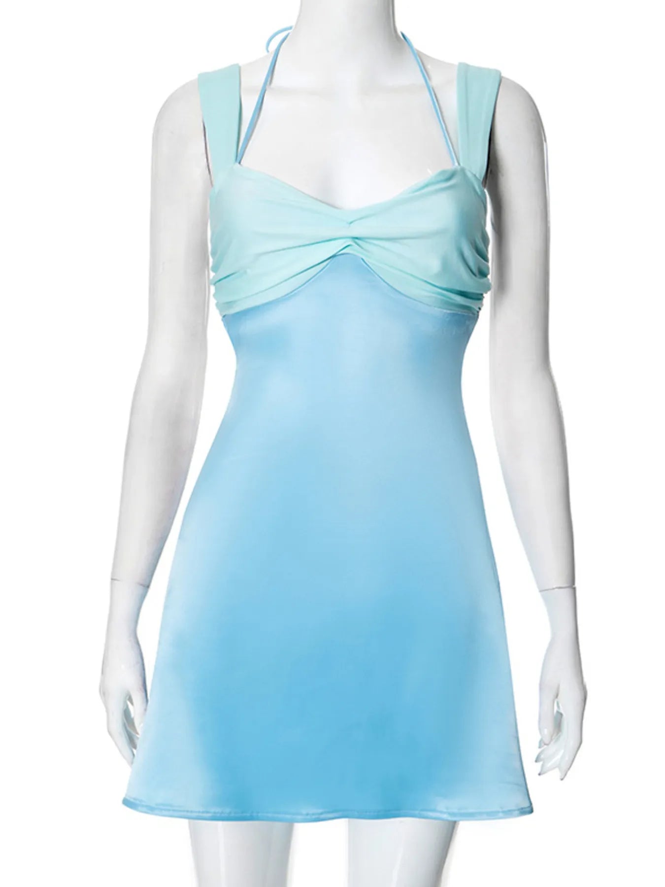 Ruched One-Shoulder Mini Dress - Asymmetrical.