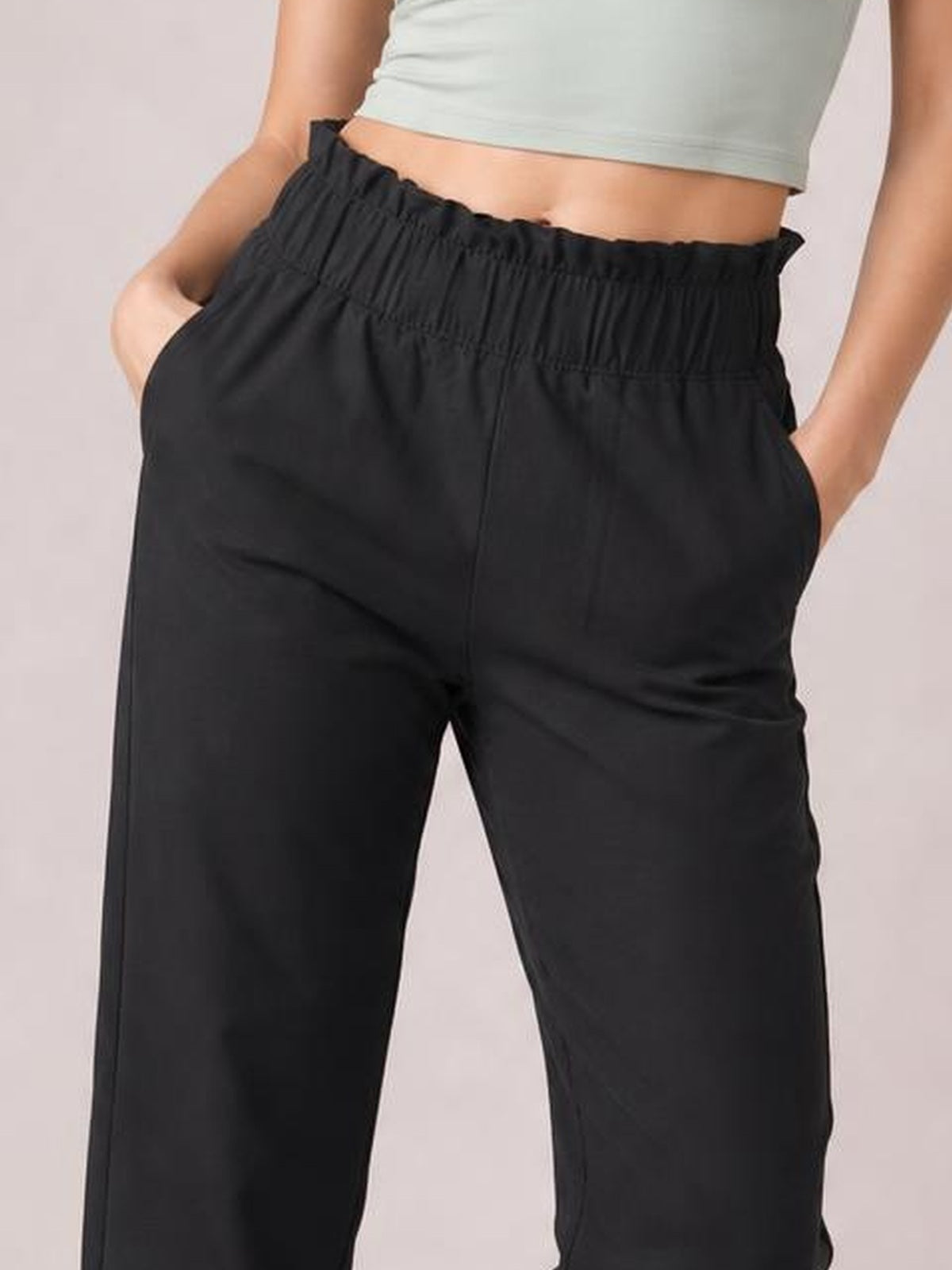 High Waist Joggers with Pockets · Medium Editorial · Knee / Thigh Up