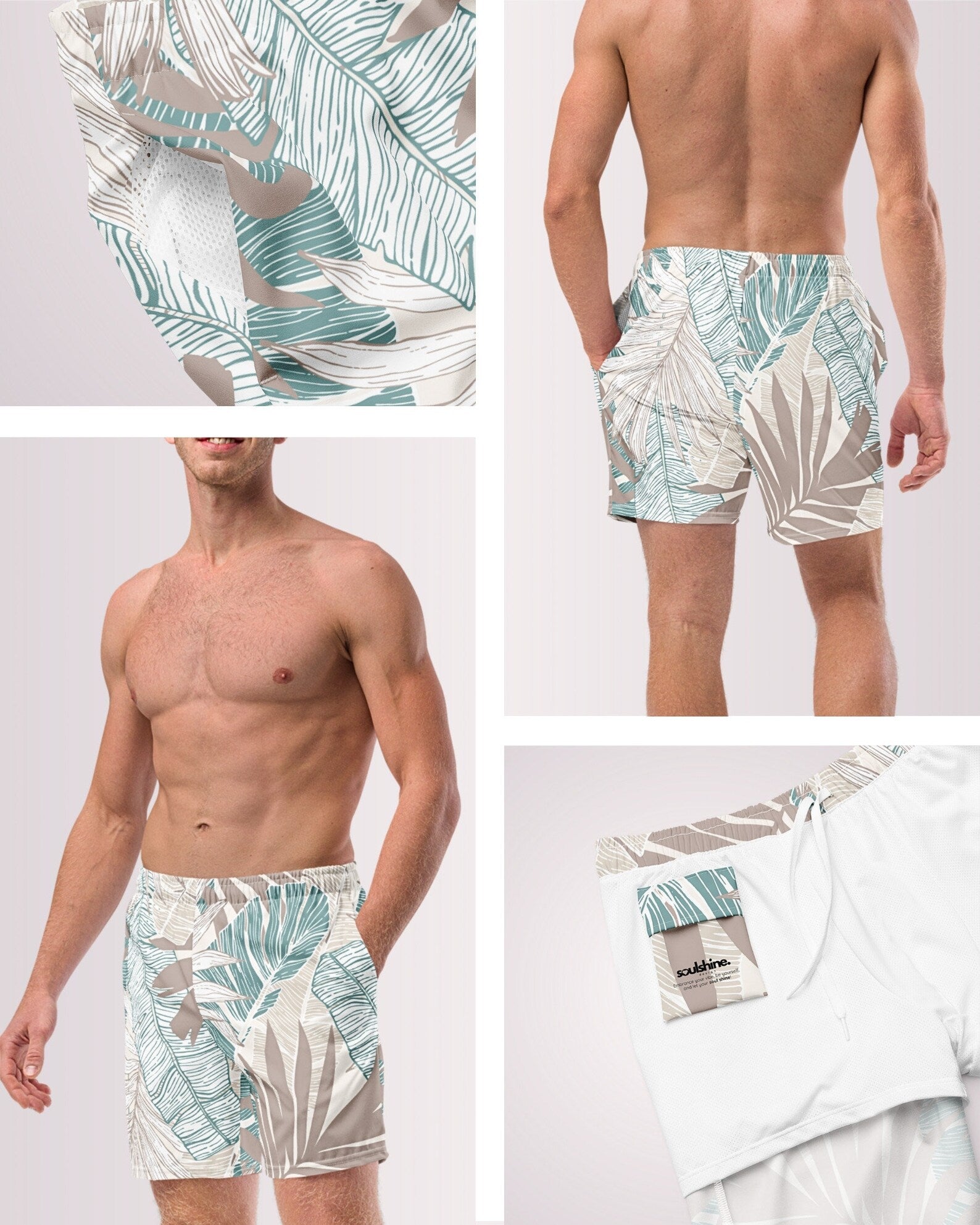 Mens Swim Trunks - Tropical Palms II