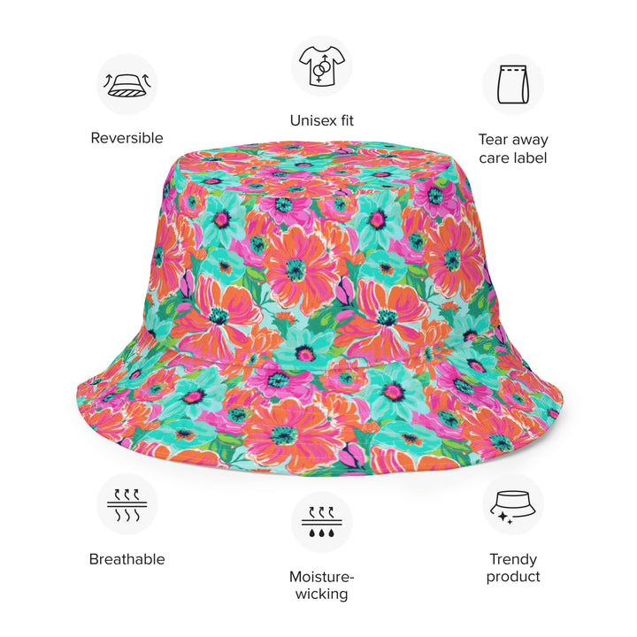 Flora XXVII Reversible Bucket Hat - Floral Tropical Print