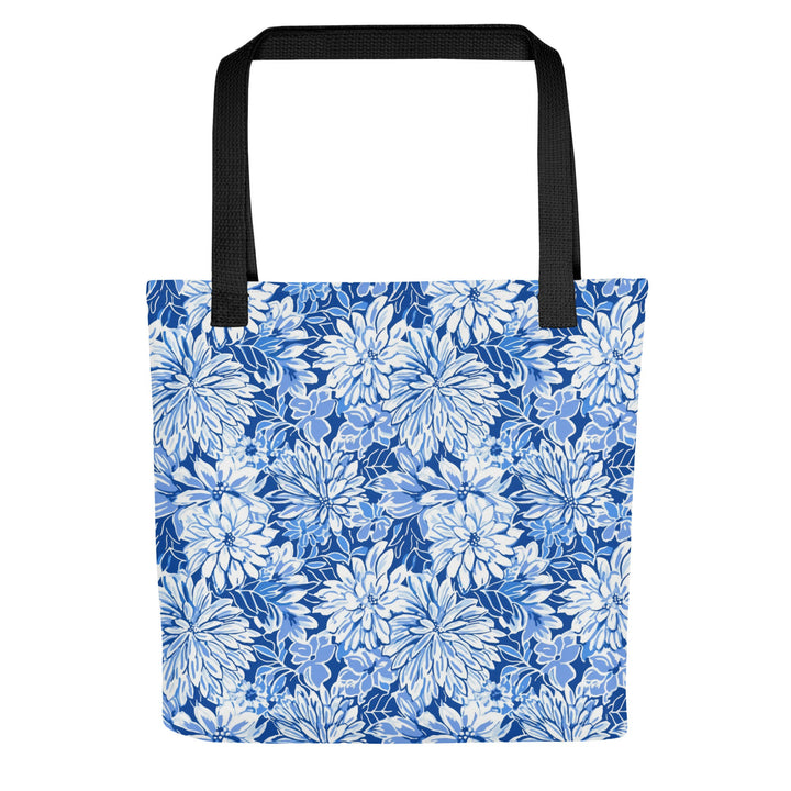 Blue Floral Print Tote Bag