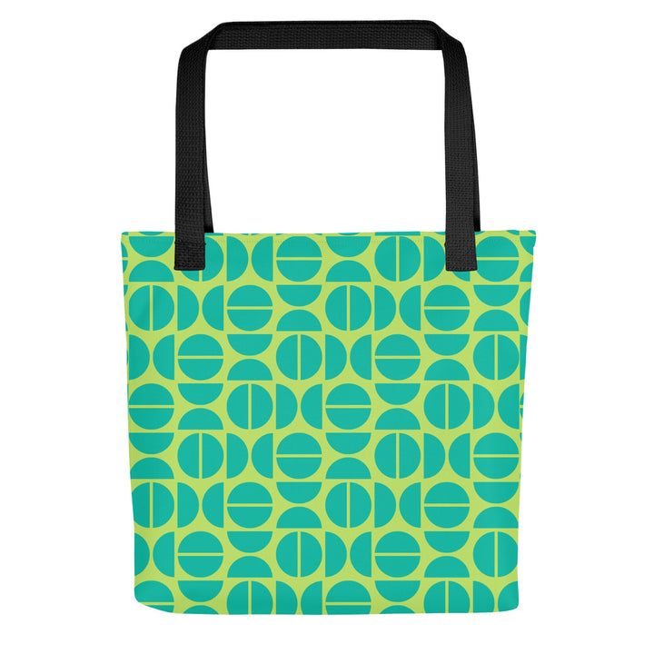 Teal & Lime Green Retro Print Tote Bag