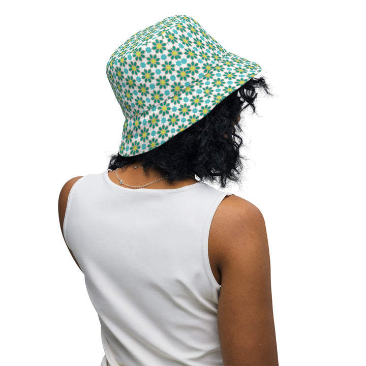 Teal & Lime Floral Reversible bucket hat