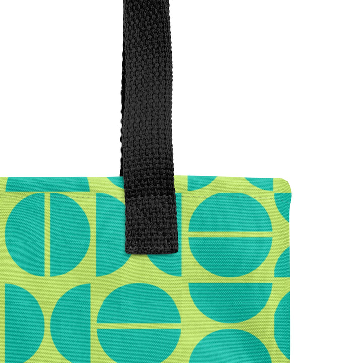 Teal & Lime Green Retro Print Tote Bag