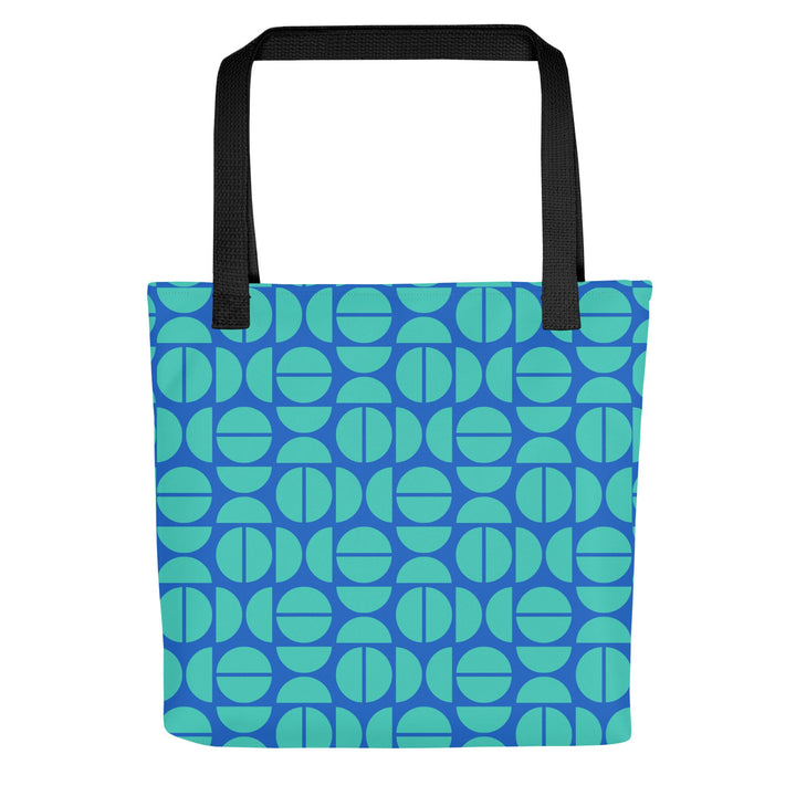 Blue & Teal Retro Print Tote Bag