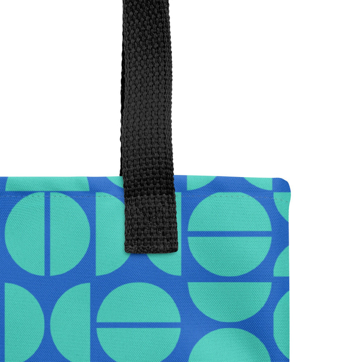 Blue & Teal Retro Print Tote Bag