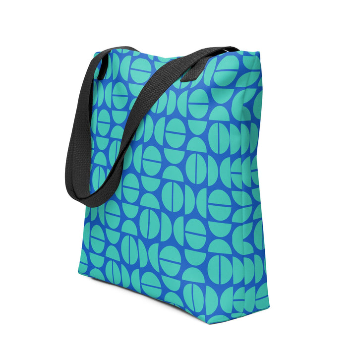 Blue & Teal Retro Print Tote Bag