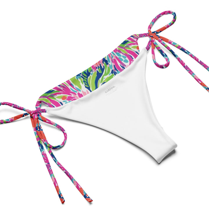 TROPICAL FLORAL BIKINI - Colorful Flower Classic String Bikini Set Womens Swimwear with Sun Protection For Beach Vacation Pool Party