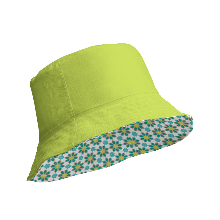 Teal & Lime Floral Reversible bucket hat