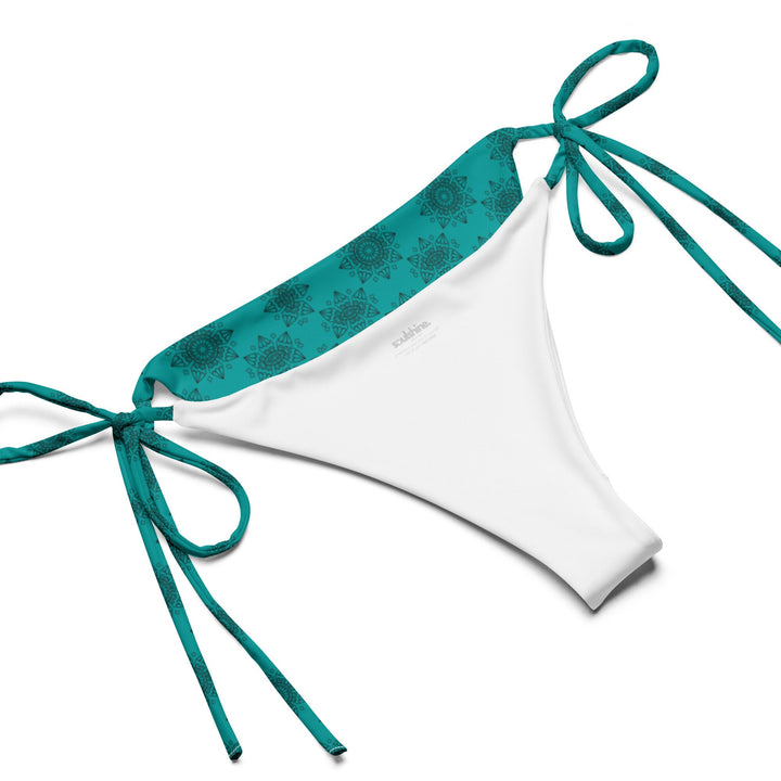 BOHO TRIBAL BIKINI - Teal Green Boho Classic String Bikini Set Womens Swimwear with Sun Protection For Beach Vacation Pool Party