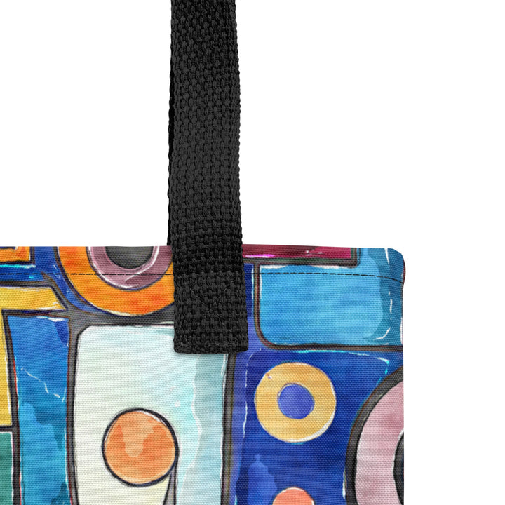 15X15 TOTE BAG - Abstract Tote with Handles Durable Fabric Cubism Art High Quality for Work Beach Pool Vacation Trip