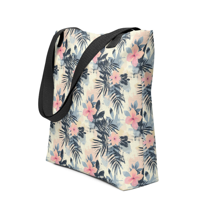 15X15 TOTE BAG - Tropical Floral Tote with Handles Durable Fabric Hibiscus Flowers High Quality for Work Beach Pool Vacation Trip