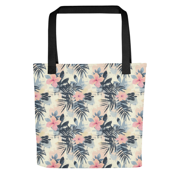 15X15 TOTE BAG - Tropical Floral Tote with Handles Durable Fabric Hibiscus Flowers High Quality for Work Beach Pool Vacation Trip