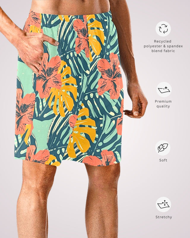 Mens Cabana Shirt & Shorts Set, Two Piece Shorts Set, Matching Beach Set, Co-ord Shirt Shorts, Summer Tracksuit, Mens Leisure Suit